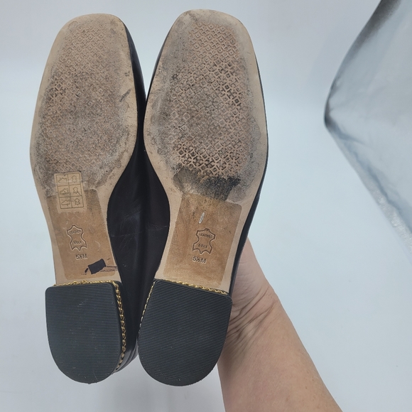 SOLD Tory Burch Women's Perfect Black Ruby Leather Loafer Size 5.5 - Picture 8 of 12